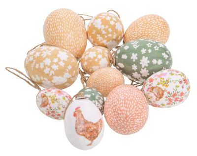 DAMILY® 20pcs DIY Œufs de pâques en plastique peints à la main