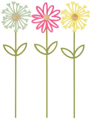 Blumen-Stecker aus Metall, 25,5 cm, 3 Stück