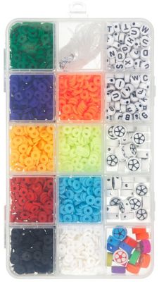 Lot de perles 'Football' avec boîte de tri et fil