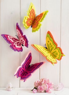 buttinette Filz-Bastel-Set 'Schmetterlinge', 4 Stück