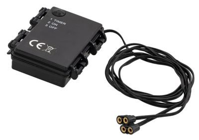 Batteriehalter für Niedervoltstecker mit Timer, 2 Stecker