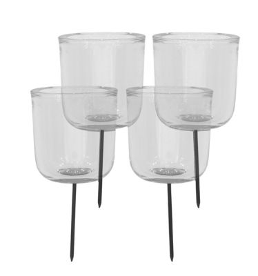Windlichtglazen, met pin, 7,8 cm, Ø 7,8 cm, 4 stuks