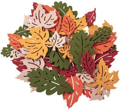Viltstrooidecoratie 'Bladeren', 4–12,5 cm, 40 stuks