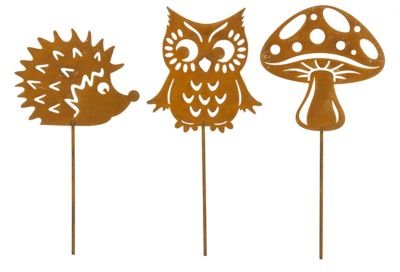 Roestige pluggen 'Bos', set van 3