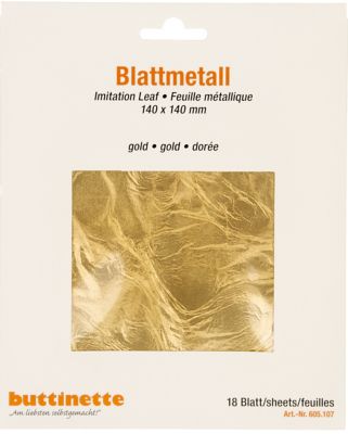 buttinette Blattmetall gold, 14 x 14 cm, 18 Blatt