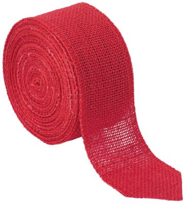 Ruban en jute, rouge, 60 mm, 10 m
