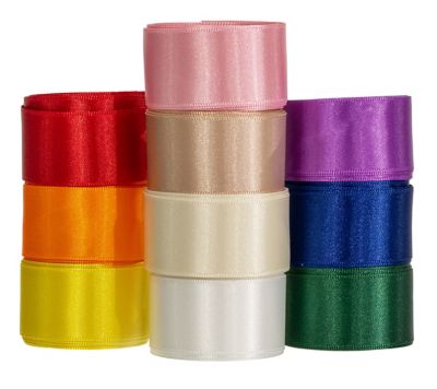 Satinbänderpaket, bunt, 25 mm, 10x 2 m
