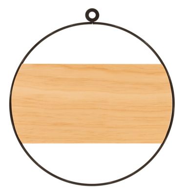 Anneau en fil de fer avec planche en bois, 25 cm Ø x 0,7 cm