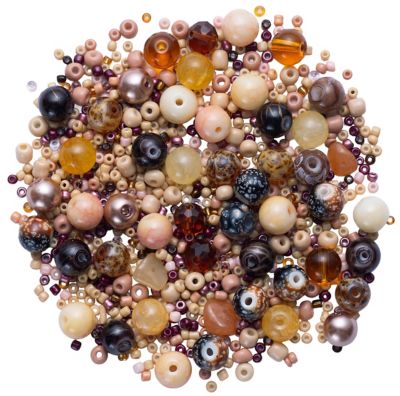 Glasperlenmix, braun, 2–9 mm, 45 g