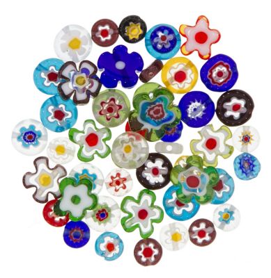 Glasperlen-Mix 'Millefiori', 50 Stück