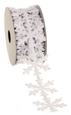 Filzband 'Schneeflocke', weiß, 40 mm, 5 m