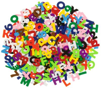 Filz-Buchstaben und -Zahlen, 3 cm, 450 Stück