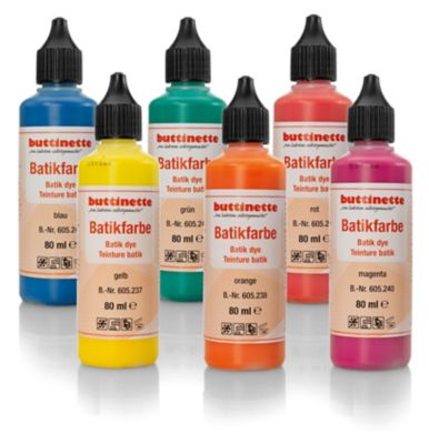 buttinette Batikfarbe in verschiedenen Farbtönen, 80 ml