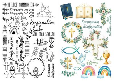 Transfervellen 'Eerste Communie/Confirmatie', 2 vellen