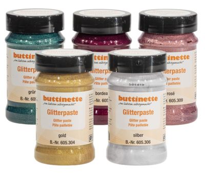 buttinette Glitterpaste in verschiedenen Farbtönen, 100 ml