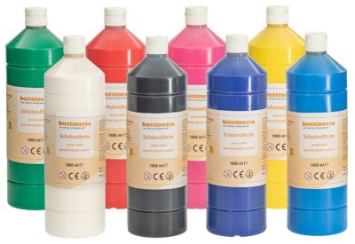 buttinette Schulmalfarbe in verschiedenen Farbtönen, 1000 ml