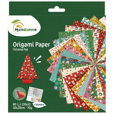 "Feuilles de papier à plier ""christmas"", 20 x 20 cm, 60 feuilles"