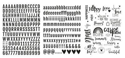 Transfer 'Rub on 3D' Words, 3 Bogen