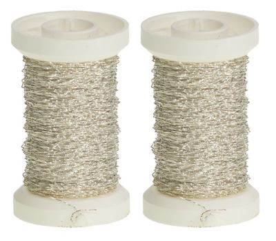 Bouillon-effectdraad, zilver, 2 klosjes van 50 m