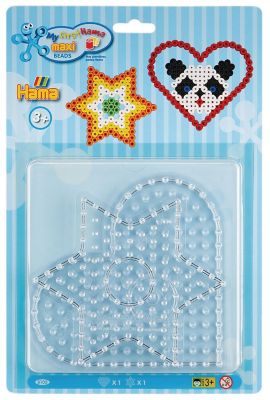 Hama Stiftplatten, Stern & Herz, für Maxi-Perlen