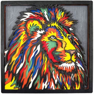 Wood-Art 'Leeuw', 25 x 25 cm
