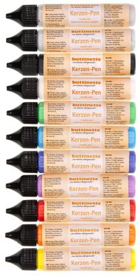 buttinette kaarsen-pennen 'Basiskleuren', 11x 30 ml
