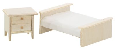 Miniatur 'Bett & Nachtkästchen', 2-teilig