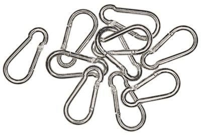 Karabiner, 5 cm, 10 Stück