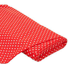 Tissu coton à pois « Mona », rouge/blanc, 5 mm Ø