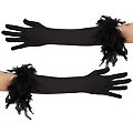 Handschuhe Glamour lang, schwarz