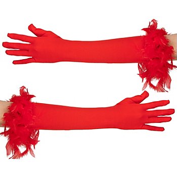 Handschuhe Glamour lang, rot