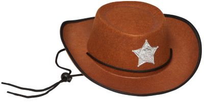 Cowboyhut Kinder-Hut Sheriff beige-rot , günstige Faschings