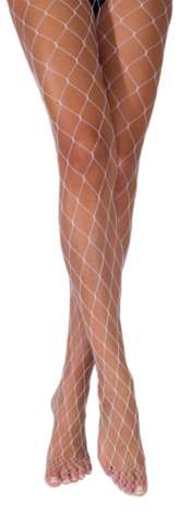 B Blanc Taille Unique 35-60KG Bas collants en résille pour femmes