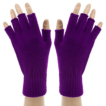 Strick-Handschuhe, lila