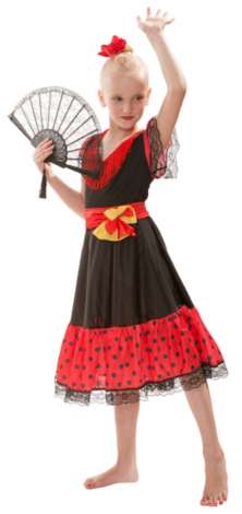 WIL Kinder Kostüm Spanierin Flamenco Karneval Fasching 