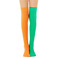Chaussettes hautes dépareillées, pour enfants, vert/orange