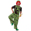 Clown-Latzhose und Riesenkrawatte, unisex, grün