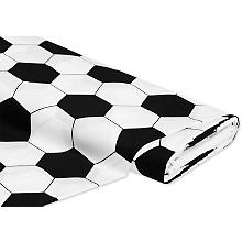 Tissu coton 'football', noir/blanc