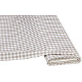 Tissu coton "carreaux vichy", 1 x 1 cm, taupe/blanc