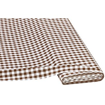 Tissu coton 'carreaux vichy', 1 x 1 cm, marron/blanc
