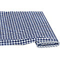Tissu coton "carreaux vichy", 1 x 1 cm, bleu/blanc