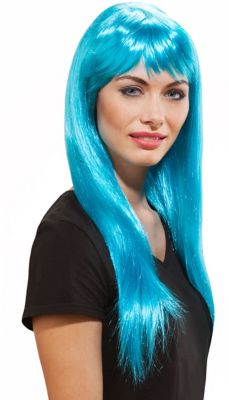 perruque cheveux bleu