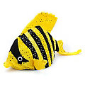 Bonnet "poisson", jaune/noir