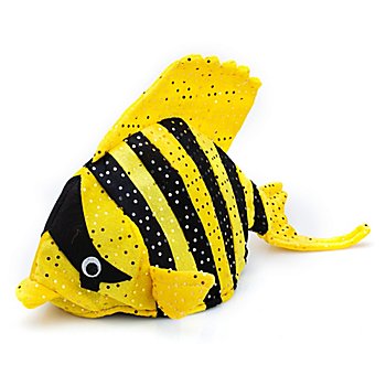 Bonnet 'poisson', jaune/noir