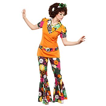 Hippie-Kostüm 'Flower Power' für Damen