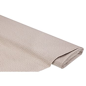 Tissu coton 'triangles', taupe clair/blanc