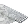 Tissu canevas en pur coton "feuilles", gris/blanc