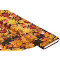 Tissu coton à impression numérique "feuilles d&apos;automne", de la série Ria, marron multicolore