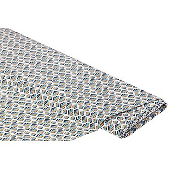 Tissu coton enduit 'motif graphique', turquoise
