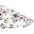 Tissu satin "fleurs élégantes", blanc délavé multicolore